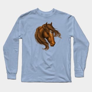 Horse Head - Chestnut Star Long Sleeve T-Shirt